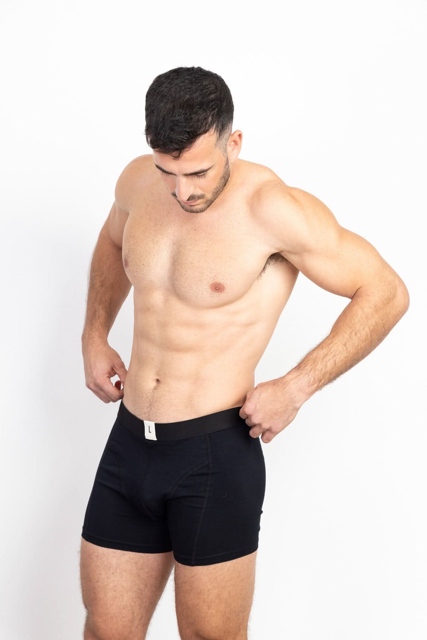 תחתוני בוקסר בריף לגברים בצבע שחור