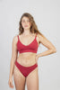 סרטון ביקיני מכותנה אורגנית בצבע אדום